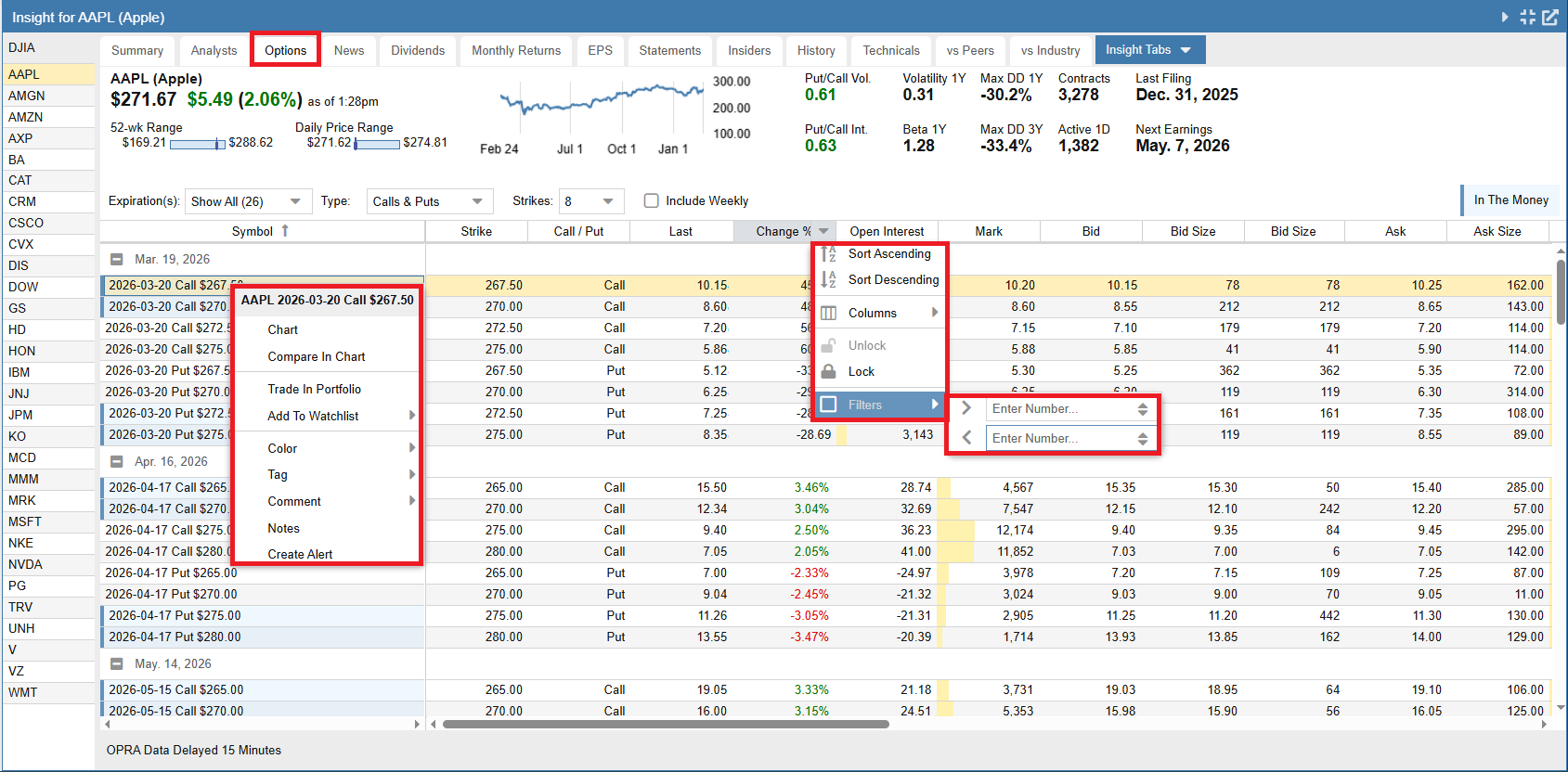 Options Tab