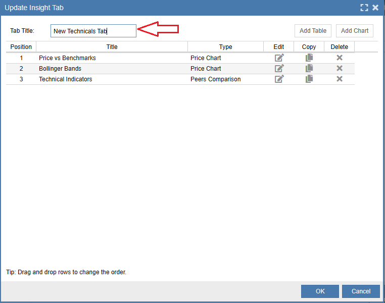Renaming Visual Tab