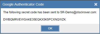 MFA secret setup key