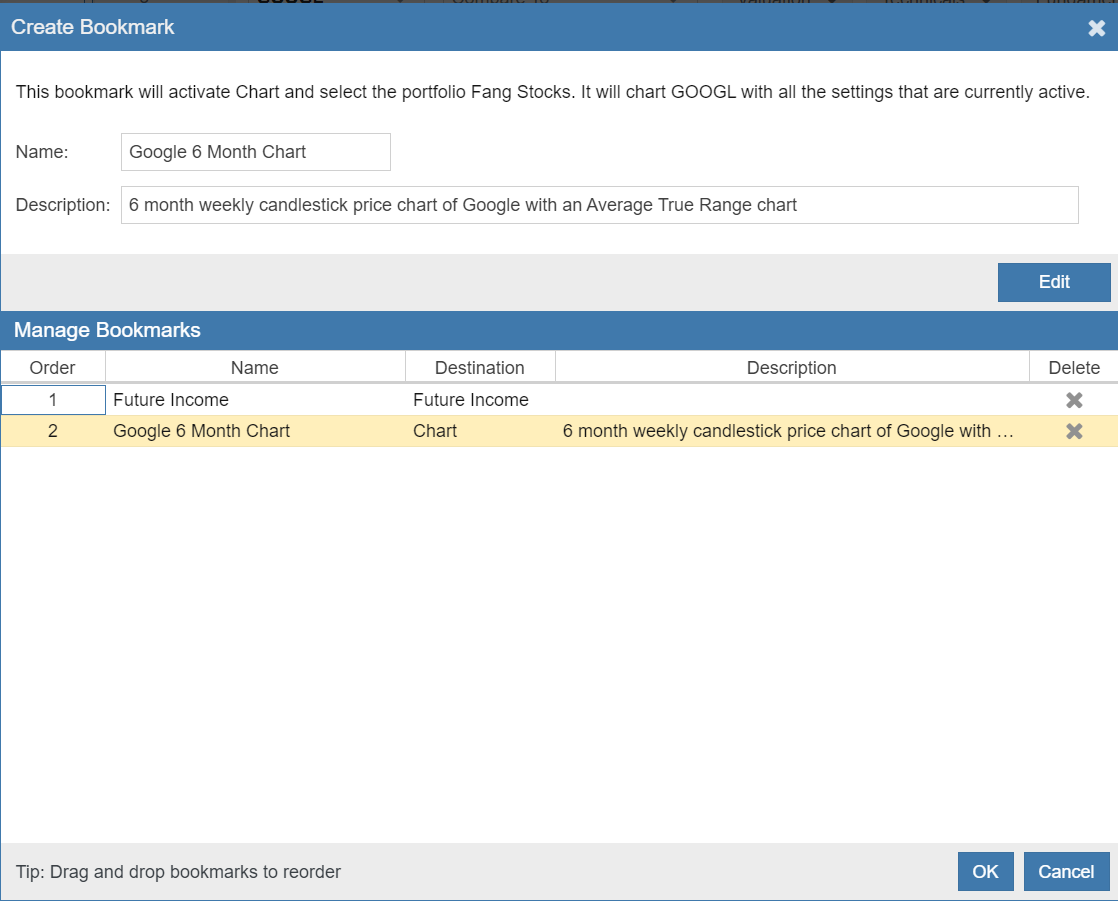 Click to enlarge Stock Rover Google Chart Dialog