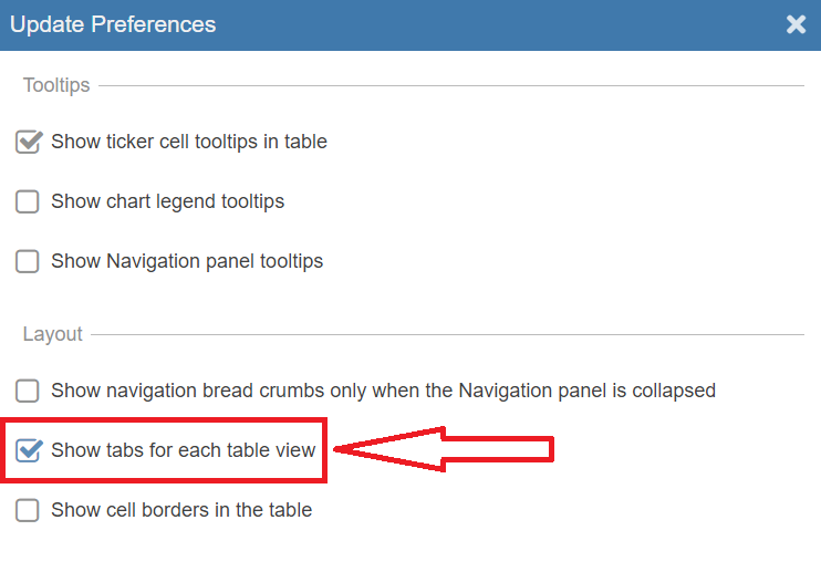 Click to enlarge View Tab Preference